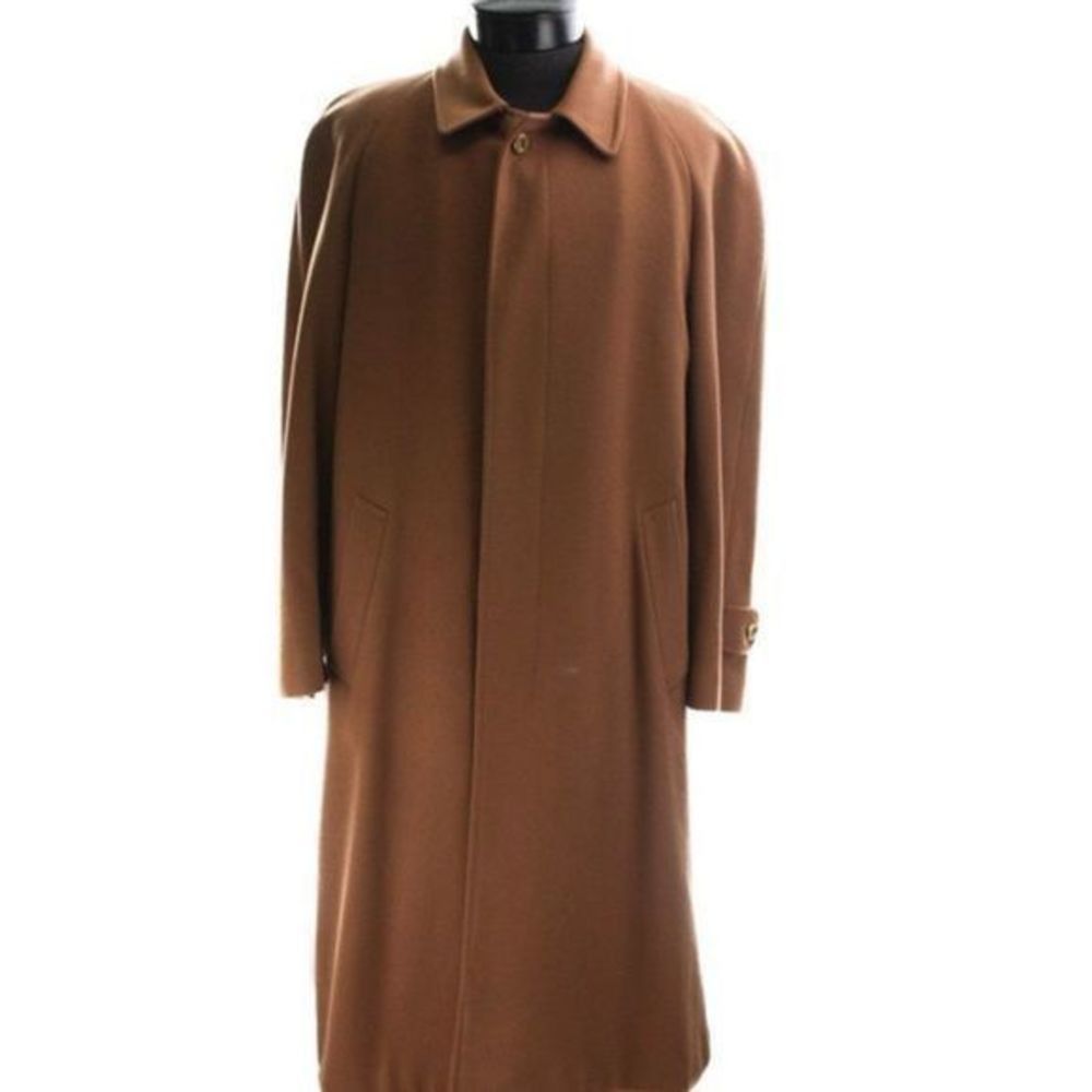 TRUSSARDI Men's Brown Cashmere Coat Size 36
